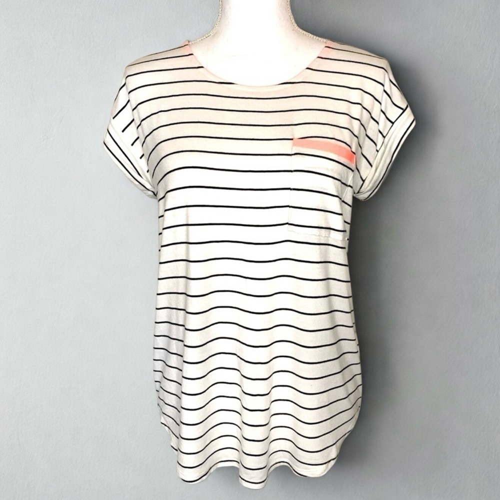 PaperMoon Women Tshirt Stripe‎ Black and White Size Small to Med